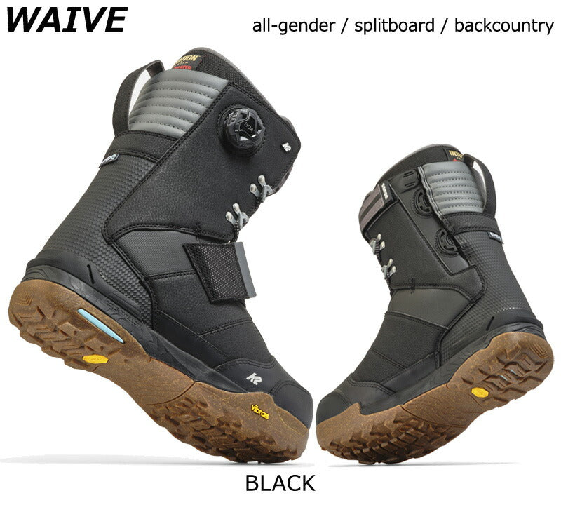 25-26 K2/ケーツー WAIVE ウェイブ メンズ レディース 熱成型対応 レース ボア BOA バックカントリー スノーボード ブーツ 2026
