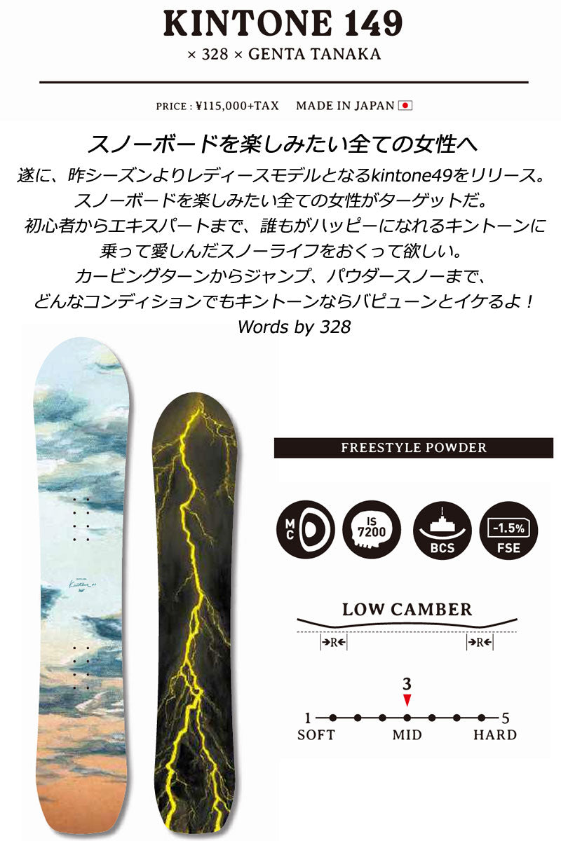25-26 DEATH LABEL/デスレーベル KINTONE×328×GENTA TANAKA キントーン メンズ レディース スノーボード パウダー 板 2026