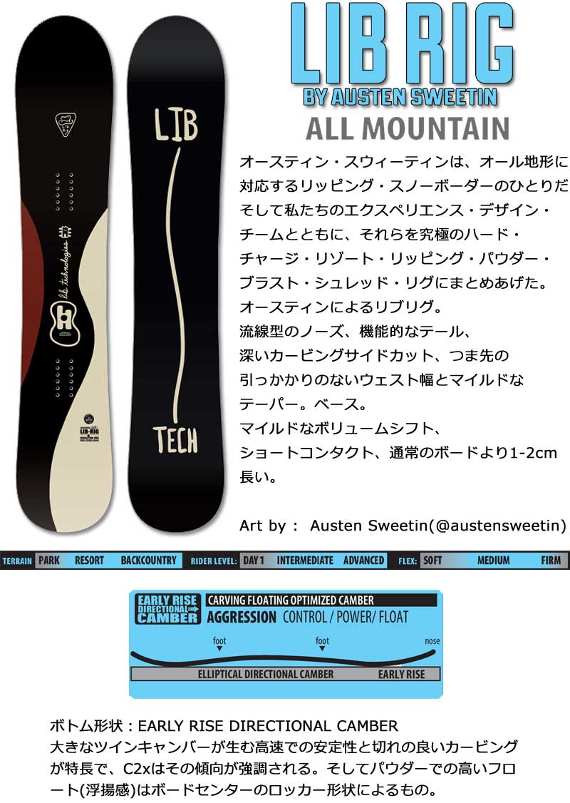 25-26 LIB TECH/リブテック LIB RIG リブリグ メンズ スノーボード パウダー 板 2026