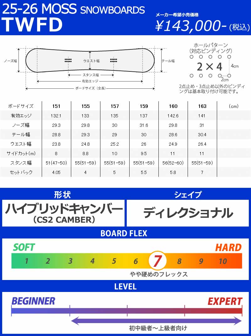 25-26 MOSS SNOWBOARDS/モススノーボード TWFD ティーダブリューエフ