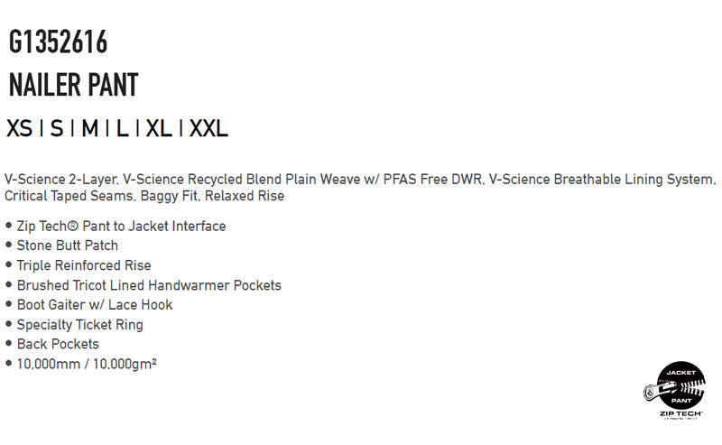 25-26 VOLCOM/ボルコム NAILER pant メンズ レディース 防水パンツ スノーボードウェア スノーウェアー 2026