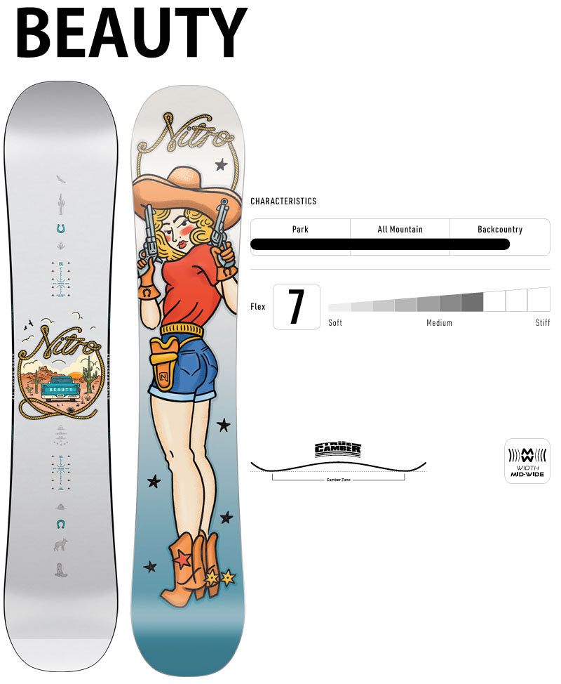 25-26 NITRO/ナイトロ BEAUTY ビューティー レディース スノーボード パーク 板 2026