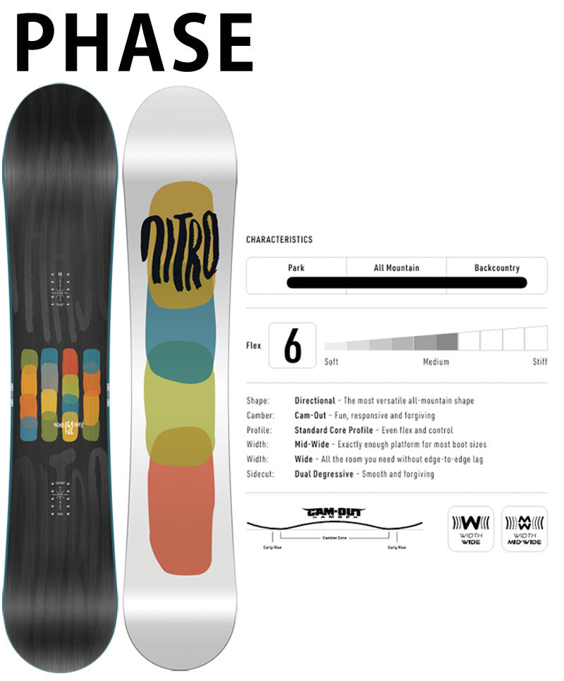 25-26 NITRO/ナイトロ PHASE フェーズ メンズ レディース スノーボード フリーラン 板 2026