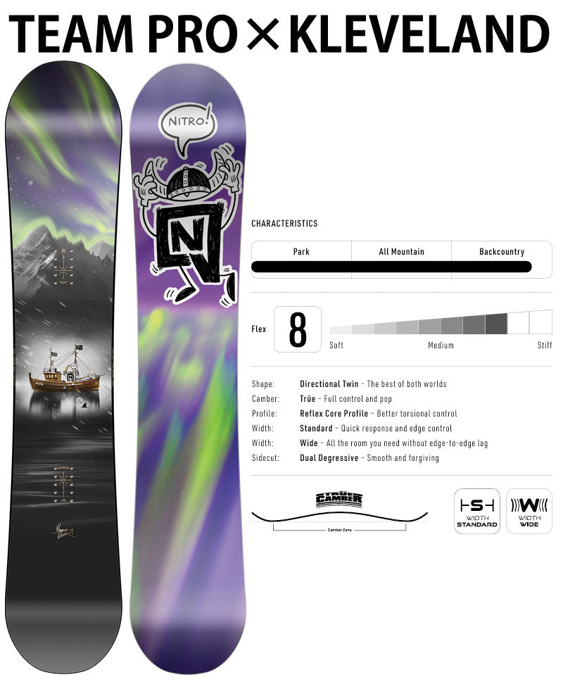 25-26 NITRO/ナイトロ TEAM PRO MK チームプロ MARCUS KLEVELAND メンズ スノーボード パーク 板 2026