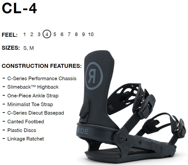 25-26 RIDE/ライド CL-4 シーエルフォー レディース ビンディング バインディング スノーボード 2026