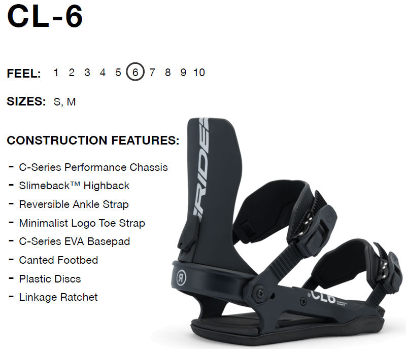 25-26 RIDE/ライド CL-6 シーエルシックス レディース ビンディング バインディング スノーボード 2026