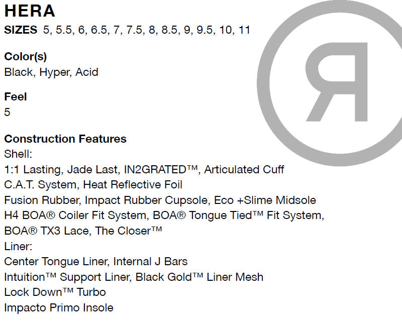 25-26 RIDE/ライド HERA ヘラ レディース ブーツ ダブルボア 熱成型