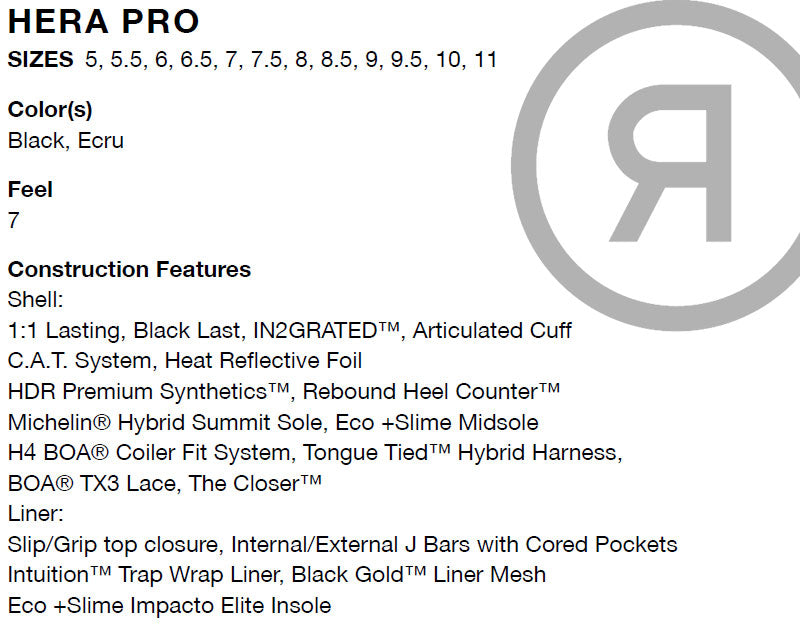 25-26 RIDE/ライド HERA PRO ヘラプロ レディース ブーツ ダブルボア 熱成型対応 スノーボード 2026