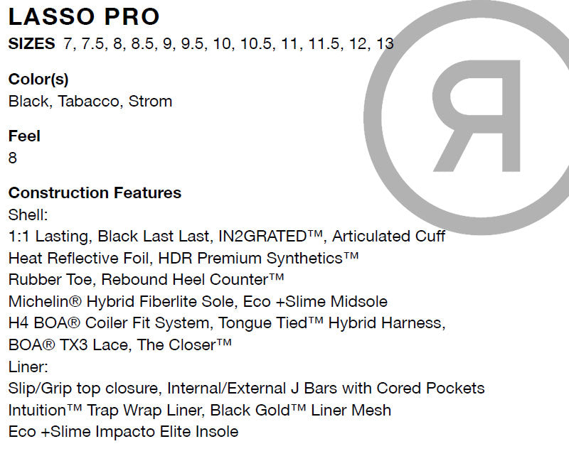 25-26 RIDE/ライド LASSO PRO ラッソプロ メンズ レディース ブーツ ダブルボア 熱成型対応 スノーボード 2026