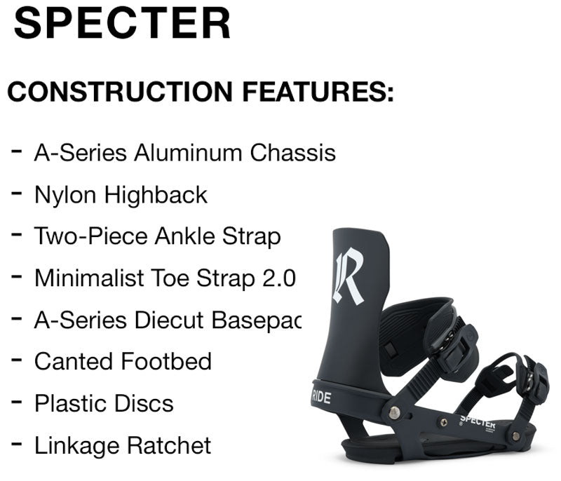 25-26 RIDE/ライド SPECTER スペクター メンズ レディース ビンディング バインディング スノーボード 2026