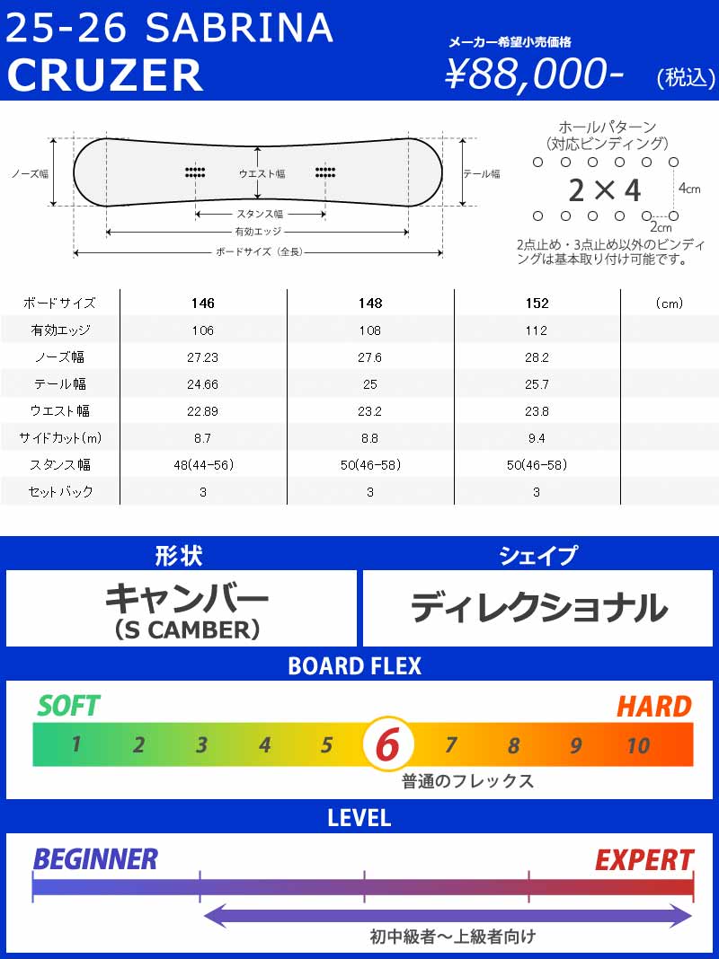 25-26 SABRINA/サブリナ CRUZER クルーザー レディース スノーボード
