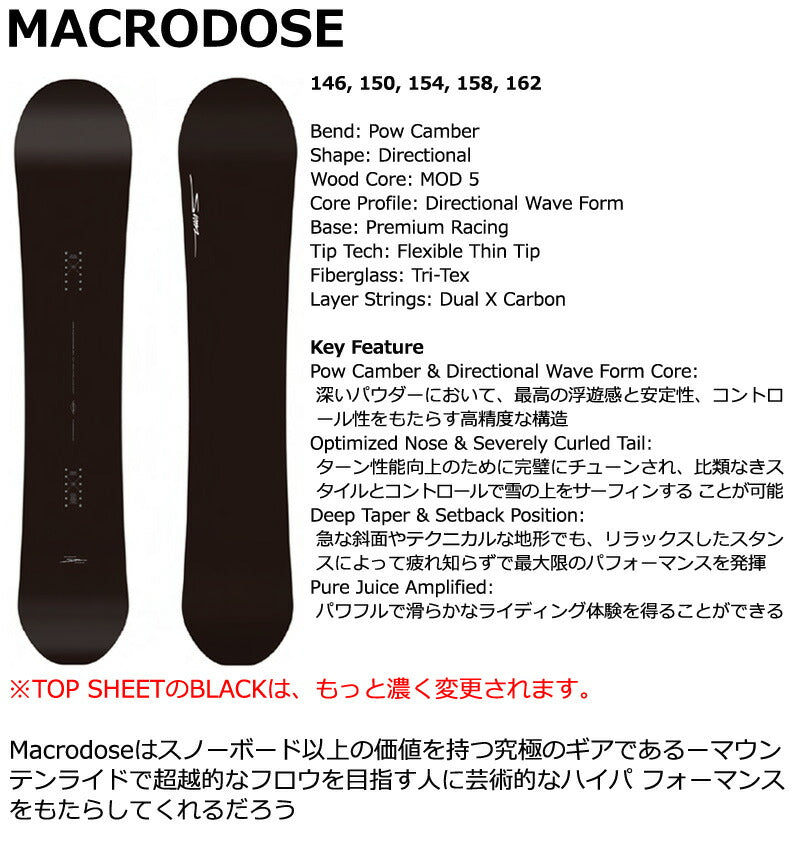25-26 SIMS/シムス MACRODOSE マクロドーズ メンズ レディース スノーボード パウダー 板 2026
