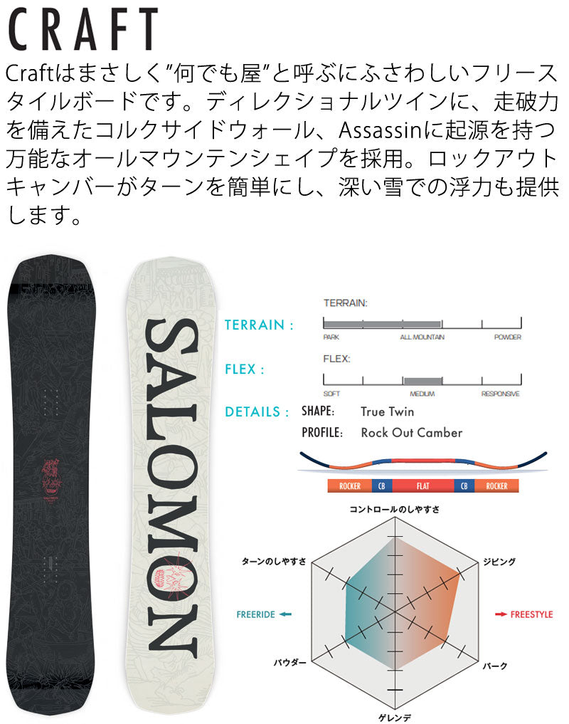 25-26 SALOMON/サロモン CRAFT クラフト メンズ スノーボード フリーラン 板 2026