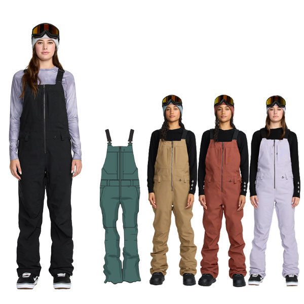 25-26 VOLCOM/ボルコム SWIFT BIB overall レディース 防水ビブパンツ スノーボードウェア スノーウェアー 2026