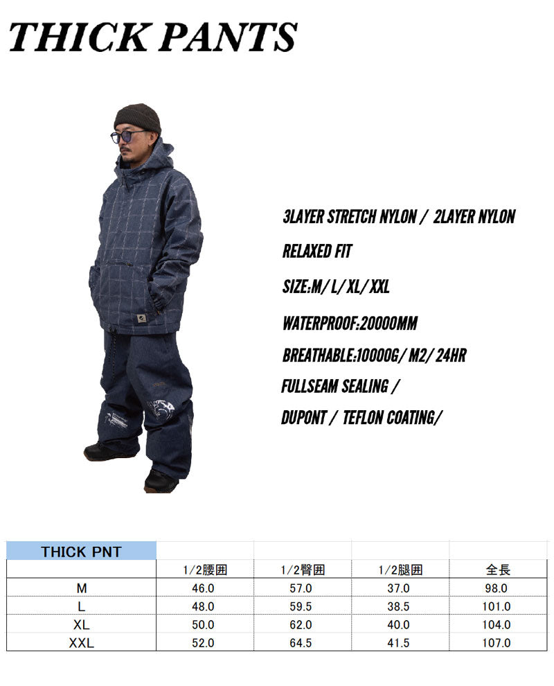 25-26 NOMADIK/ノマディック THICK pant メンズ レディース 防水パンツ スノーボードウェア スノーウェアー 2026