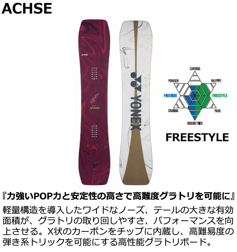 25-26 YONEX/ヨネックス ACHSE アクセ メンズ レディース スノーボード グラトリ パーク 板 2026