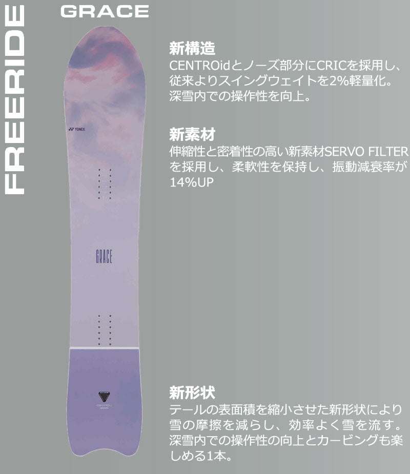 25-26 YONEX/ヨネックス GRACE グレース レディース スノーボード パウダー 板 2026