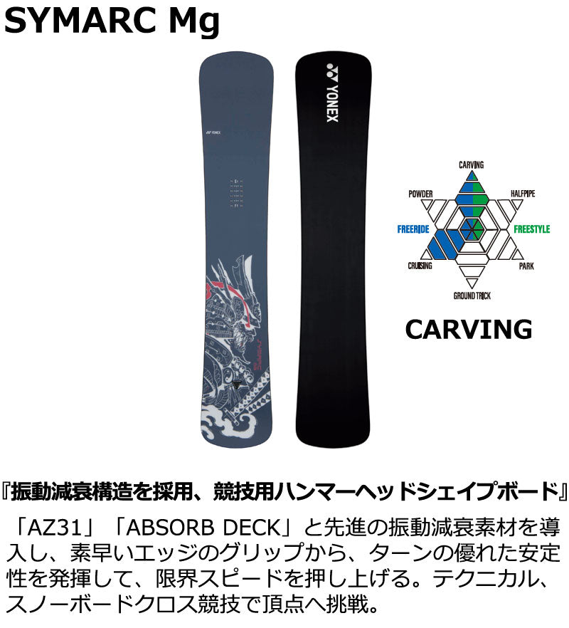 25-26 YONEX/ヨネックス SYMARC Mg シマークマグ メンズ レディース スノーボード ハンマーヘッド カービング 板 2026