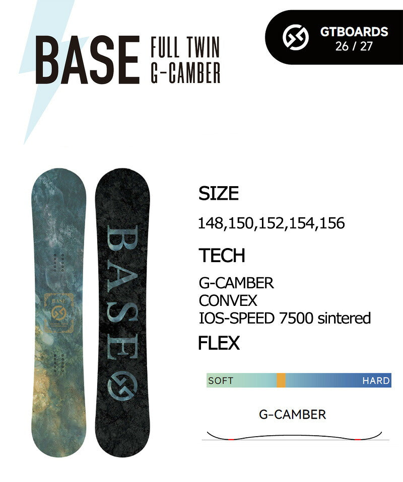 26-27 GT-SNOWBOARD/ジーティー BASE ベース メンズ スノーボード グラトリ こきっすん 板 2027