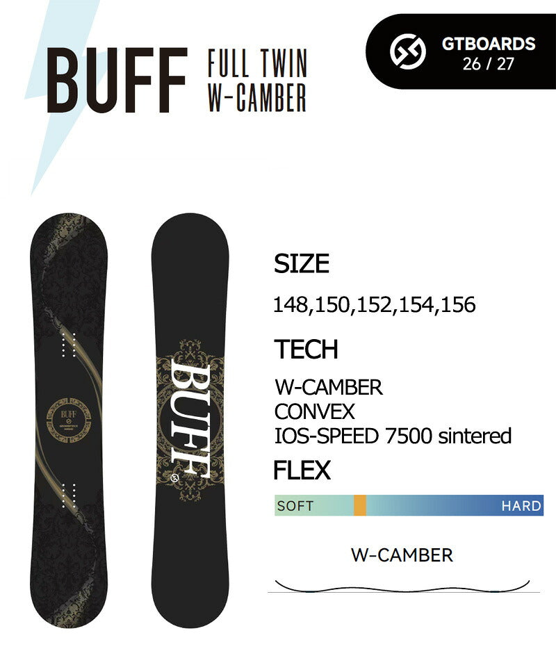 26-27 GT-SNOWBOARD/ジーティー BUFF バフ メンズ レディース スノーボード グラトリ こきっすん 板 2027