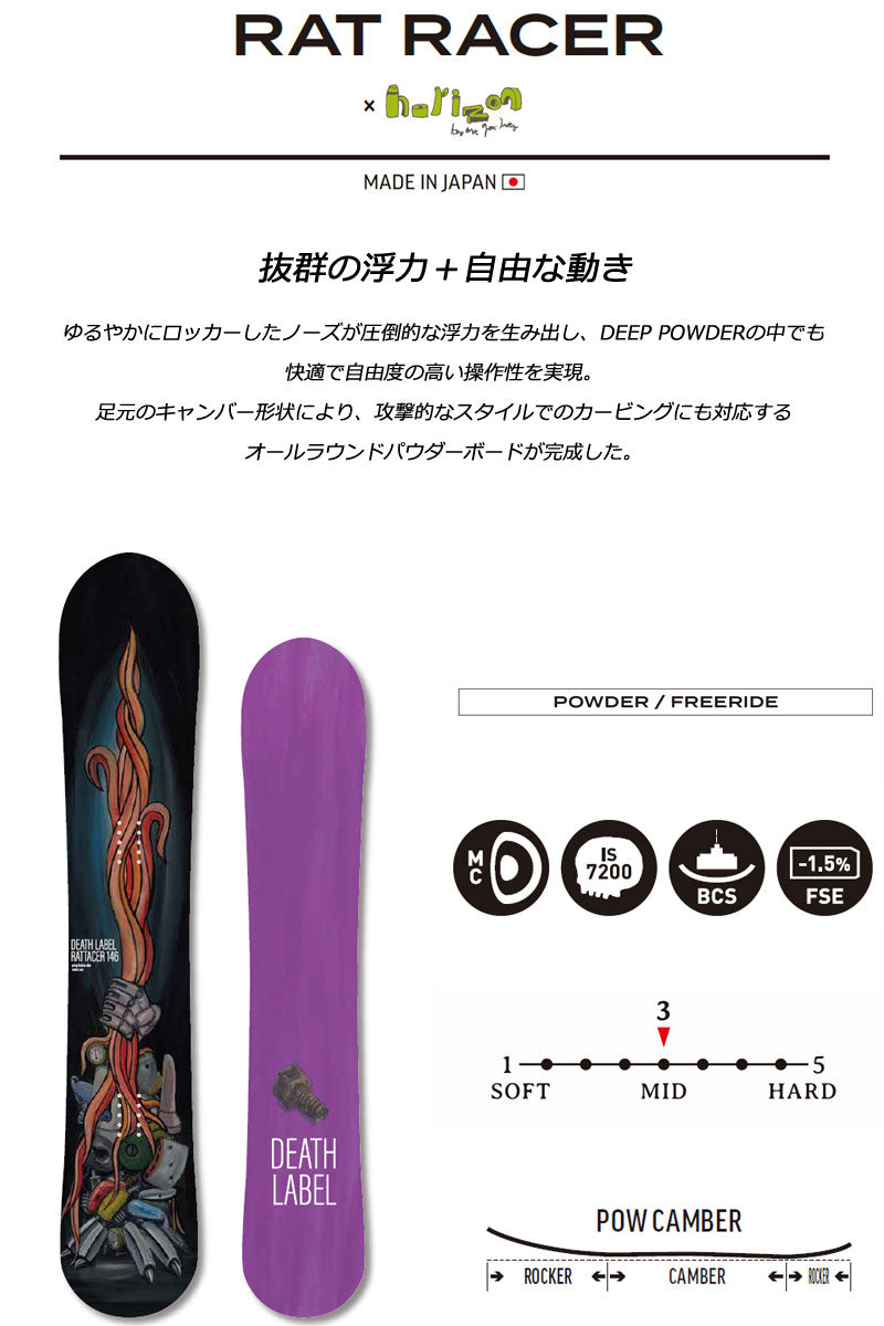 26-27 DEATH LABEL/デスレーベル RAT RACER ラットレーサー レディース スノーボード パウダー フリーラン 板 2027