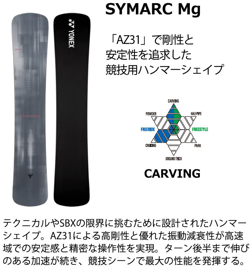 26-27 YONEX/ヨネックス SYMARC Mg シマークマグ メンズ レディース スノーボード ハンマーヘッド カービング 板 2027