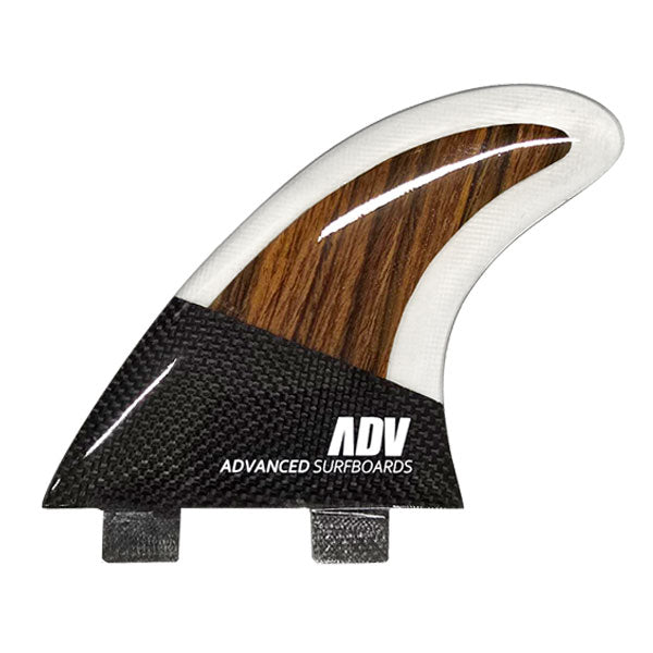 ADVANCED/アドバンス グラスフィン カーボン ウッドトライ 3フィンセット サーフィン用 FCS メール便対応