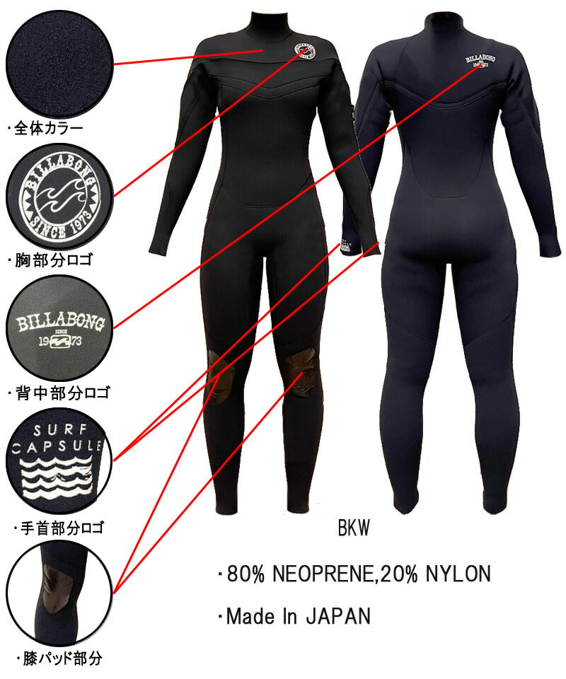 2022 BILLABONG LONG CHEST ZIPPER SYSTEM / ビラボン ロングチェスト