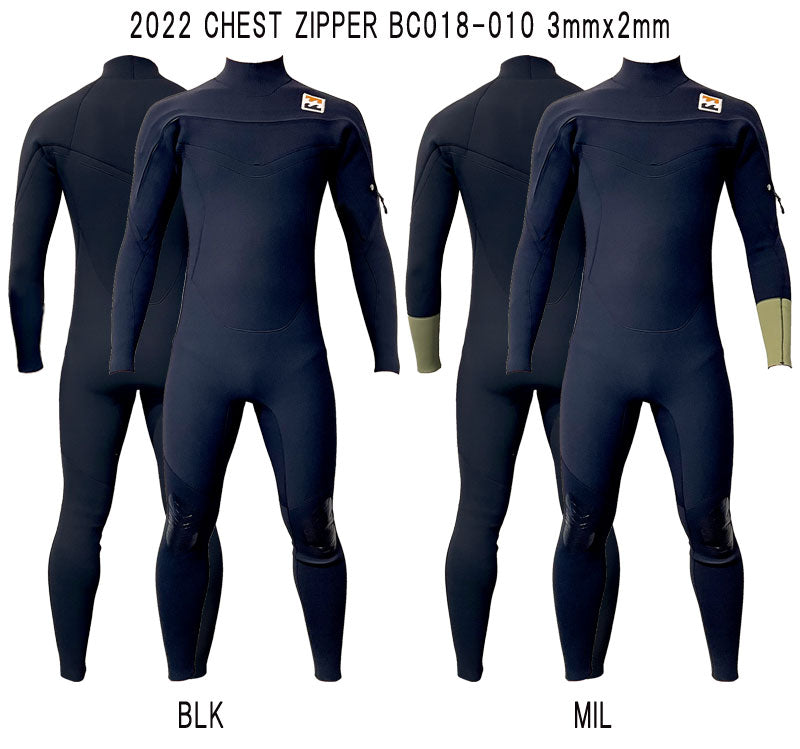 2022 BILLABONG CHEST ZIPPER / ビラボン チェストジッパー 3×2 BC018-010 ウェットスーツ サーフィン フルスーツ ジャージ 春秋用