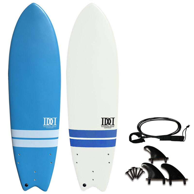 サーフボード ソフトボード 6'6 ミッドレングス フィッシュ ダイアモンドヘッド フィン・リーシュコード付 西濃運輸営業所止め