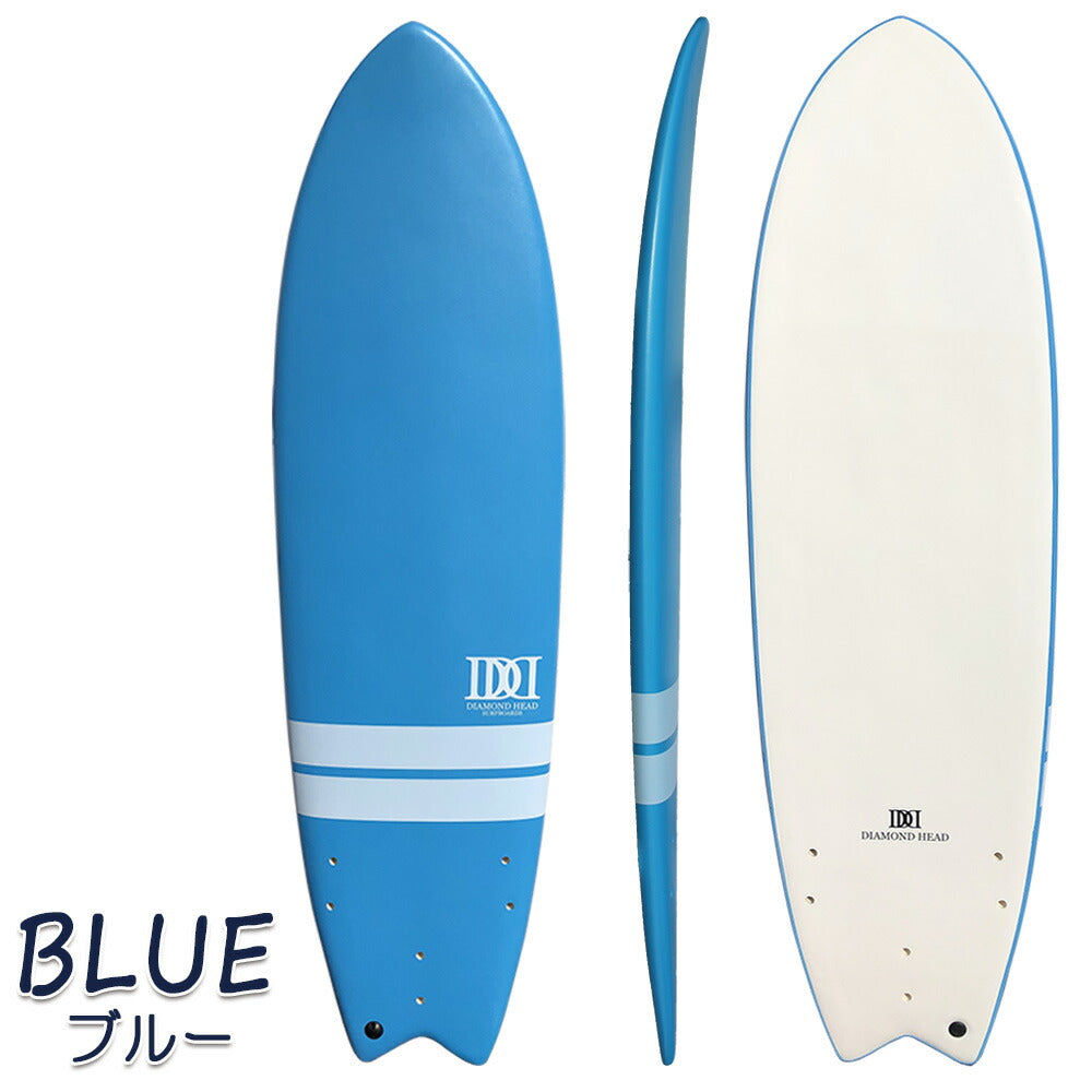 サーフボード ソフトボード 6'6 ミッドレングス フィッシュ ダイアモンドヘッド フィン・リーシュコード付 西濃運輸営業所止め