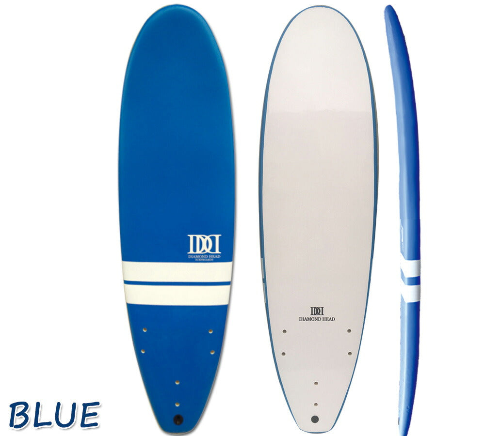 サーフボード ソフトボード 6'2 ショートボード ラウンドノーズ ミニロング ダイアモンドヘッド ホワイト フィン・リーシュコード付 営業所止め