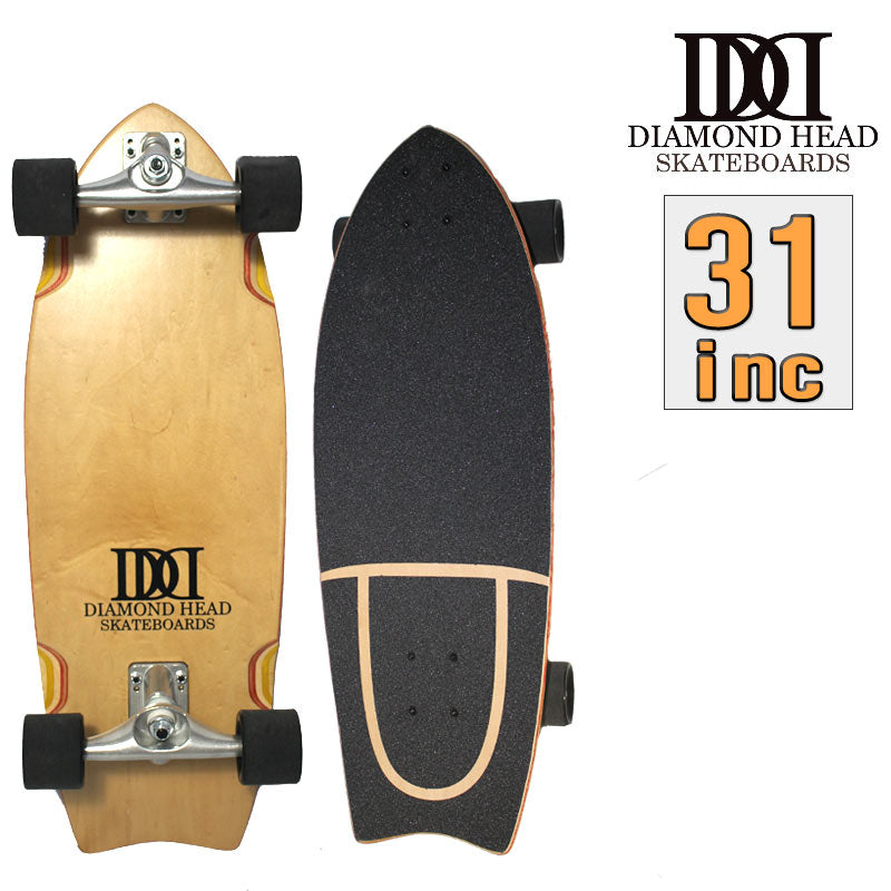 サマーセール【ポイント10倍】DIAMOND HEAD/ダイアモンドヘッド SURF SKATE クルージングデッキ 31inc サーフスケート ロンスケ スノーボード スケボー