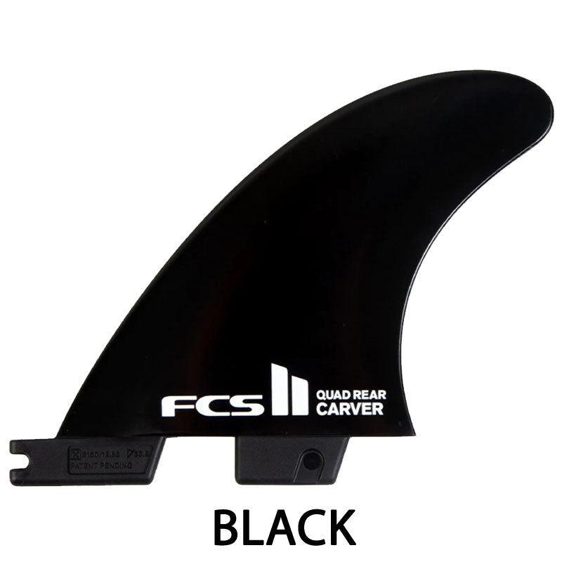 FCS2 CARVER GLASS FLEX QUAD REAR BLACK / FCSII エフシーエス2 カーバー クワッド リア 2枚 ショート サーフボード サーフィン メール便対応