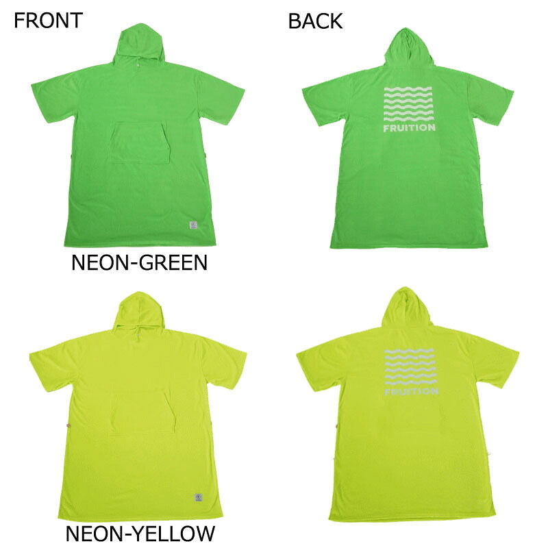 FRUITION MICRO FIBER PONCHO NEON マイクロファイバー お着替えポンチョ ネオンカラー サウナ プール タオル サーフィン 海水浴 着替え