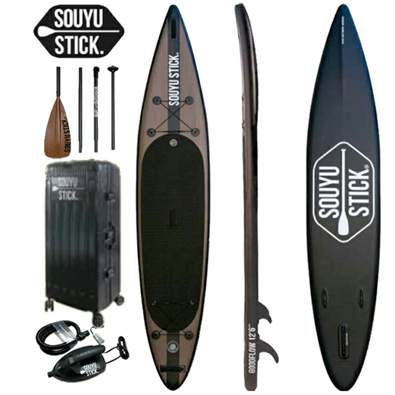 2022-23 SOUYU STICK GOODFLOW 12'6/ソーユースティック グッドフロー 12'6  プライム ハードケース（ブラック）パッケージ SUP インフレータブル パドルボード サップ