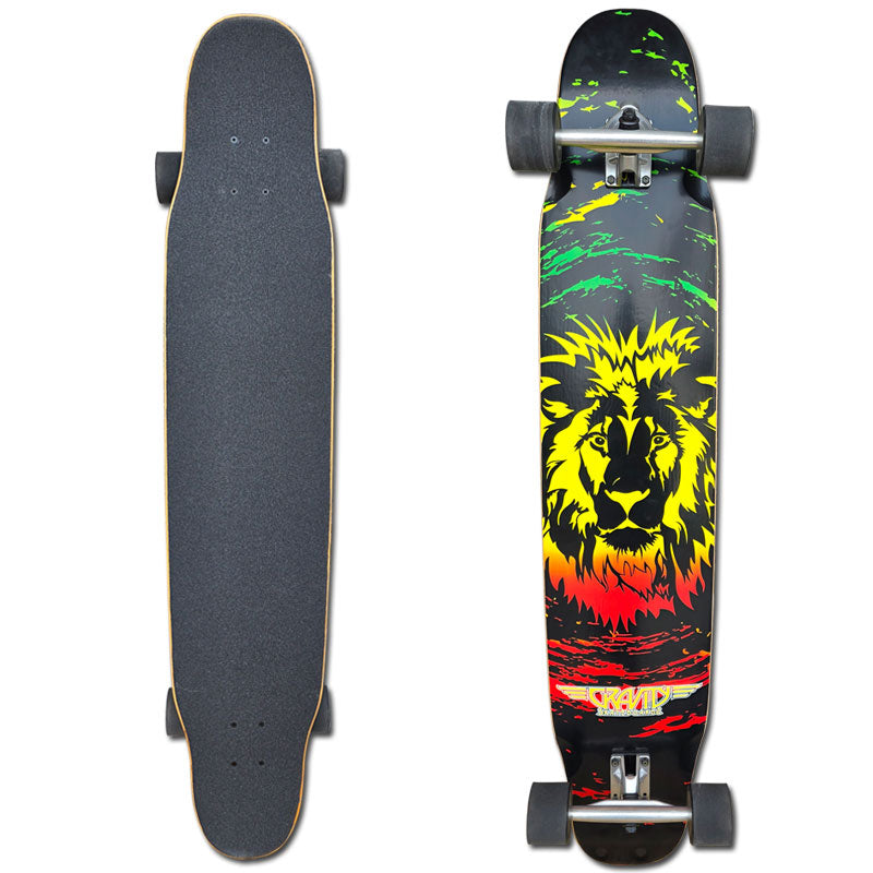 スケートボード スケボー 46インチ GRAVITY グラビティー ロングスケートボード ラスタカラー ステップ クルージング サーフスケート  コンプリートデッキ ロンスケ オフトレ サーフィン スノーボード