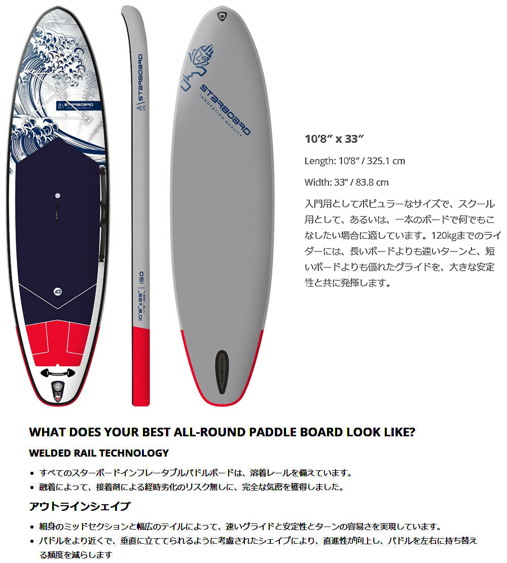 22-23 STARBOARD IGO DSC TIKHINE WAVE 10'8 X 33 / スターボード シングルチャンバー SUP インフレータブル パドルボード サップ