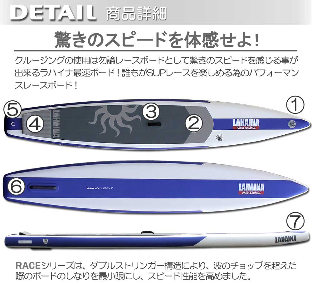 リーシュ付属 SUP サップ インフレータブルパドルボード ラハイナ レース / LAHAINA RACE 12'6×23.5×6 12'6×26×6 SUP ホワイト/バイオレット スタンドアップパドルボード