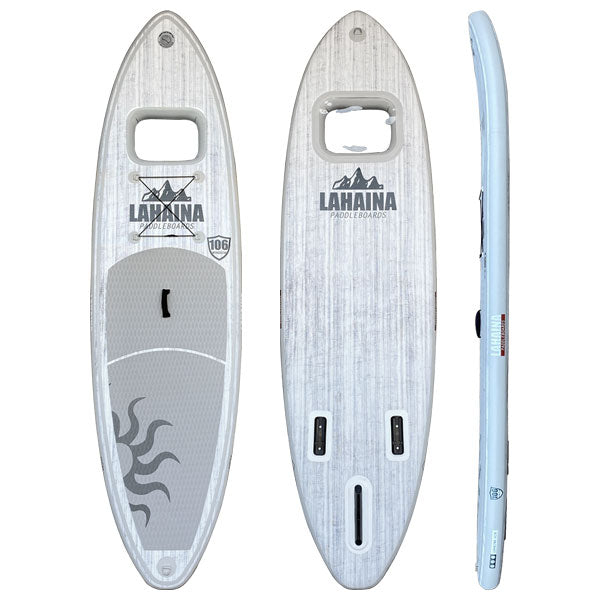 リーシュ付属 SUP サップ インフレータブルパドルボード ラハイナ/LAHAINA 10'6 窓付き ホワイトウッド スタンドアップパドルボード