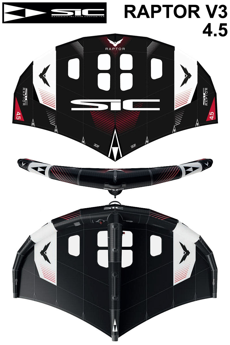 SIC RAPTORV3 4.5平米 エスアイシー ラプターブイスリー サーフウイング カイトウイング ウイングサーフィン ウイングフォイル 2026