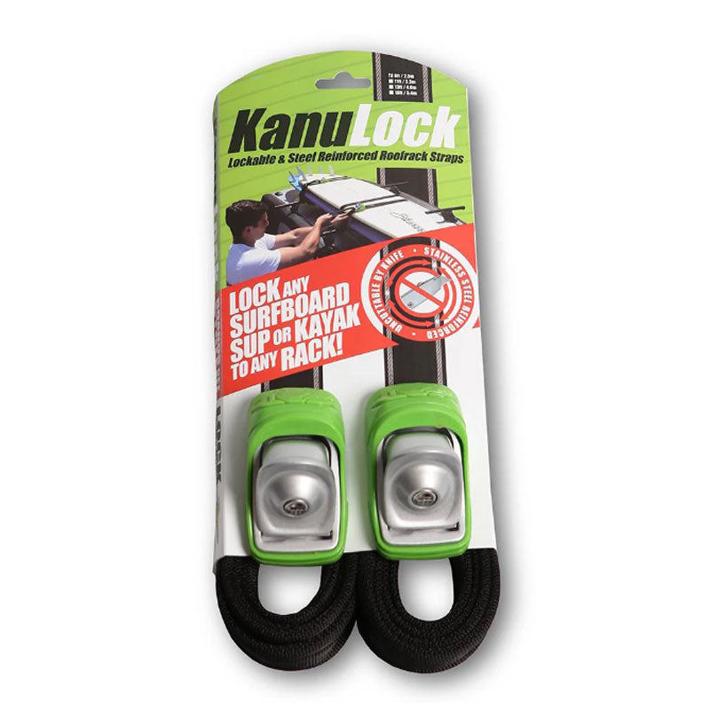 2.5M / 8FT KANULOCK LOCKABLE TIE-DOWN STRAPS / カヌロック タイダウン ベルト ストラップ サーフボード キャリア 車載