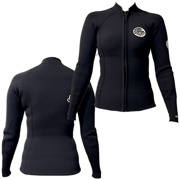 2023 RIPCURL VALUE OMEGA FRONT ZIP WOMEN / リップカール バリューオメガ フロントジップ 2×2 P33-202 ウェットスーツ サーフィン 長袖タッパー ジャージ レディース 夏用