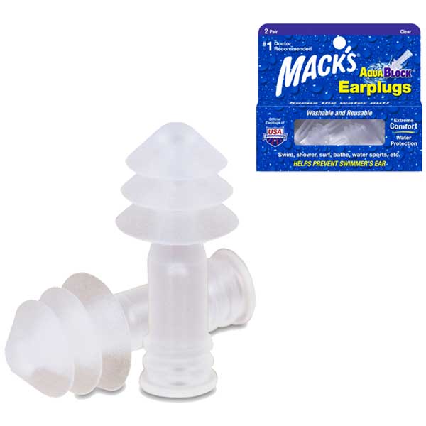 Mack's AquaBlock EarPlugs / マックス アクアブロック イヤープラグ 耳栓 サーフィン シリコン 中耳炎 外骨症 メール便対応