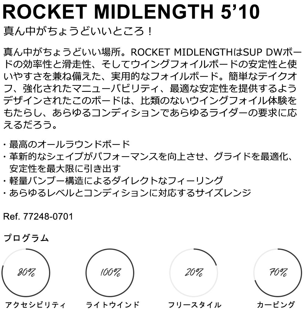 2024 ウイングフォイルボード F-ONE / エフワン ROCKET MIDLENGTH 5'10 ロケットミッドレングス フォイルボード フォイルサーフィン サーフフォイル ウイングフォイル 西濃運輸営業所止め