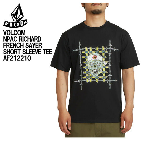 VOLCOM NPAC RICHARD FRENCH SAYER SHORT SLEEVE TEE AF212210 ボルコム BLK Tシャツ 夏用 半袖 メンズ サーフィン メール便対応