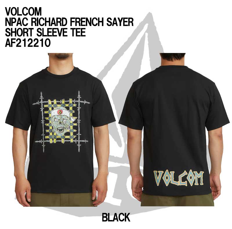 VOLCOM NPAC RICHARD FRENCH SAYER SHORT SLEEVE TEE AF212210 ボルコム BLK Tシャツ 夏用 半袖 メンズ サーフィン メール便対応