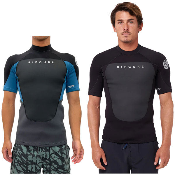 2024継続モデル RIPCURL OMEGA 1.5MM BACK ZIP SHORT SLEEVE JACKET 113MWJ / リップカール オメガ バックジップ ショートスリーブ ジャケット ウェットスーツ サーフィン タッパー 夏用