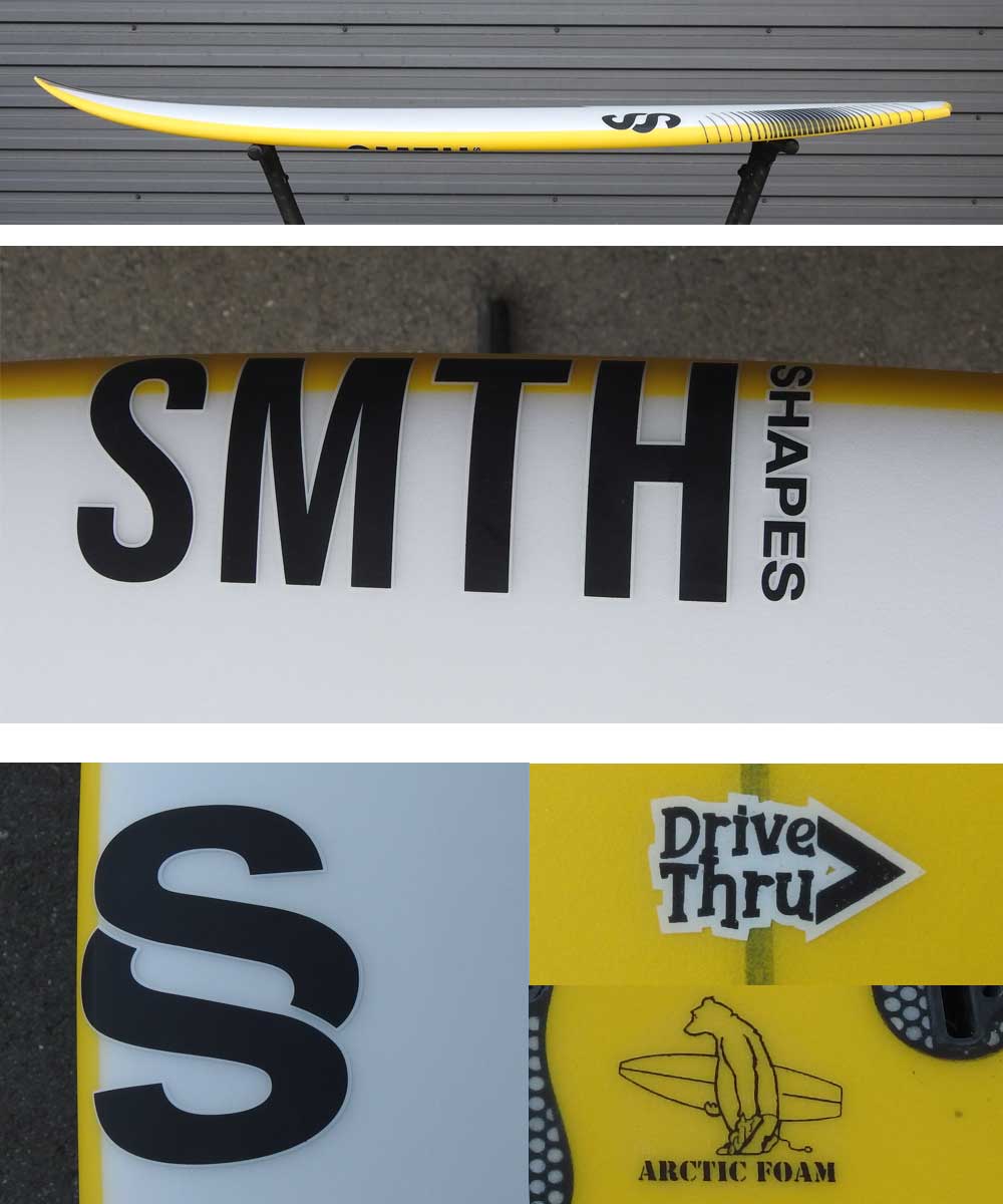 SMTH SHAPES / スミスシェイプス DRIVETHRU ドライブスルー 5’5 イエロースプレーモデル サーフボード サーフィン 営業所止め 送料無料