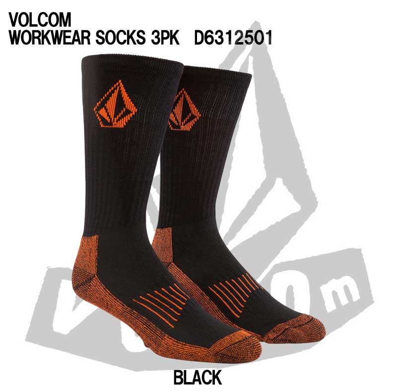 VOLCOM WORKWEAR SOCK 3PACK D6312501 ボルコム  ソックス メンズ サーフィン メール便対応
